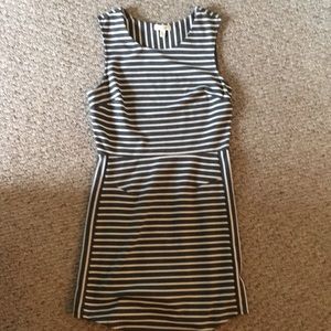 Silence + Noise grey and white striped dress